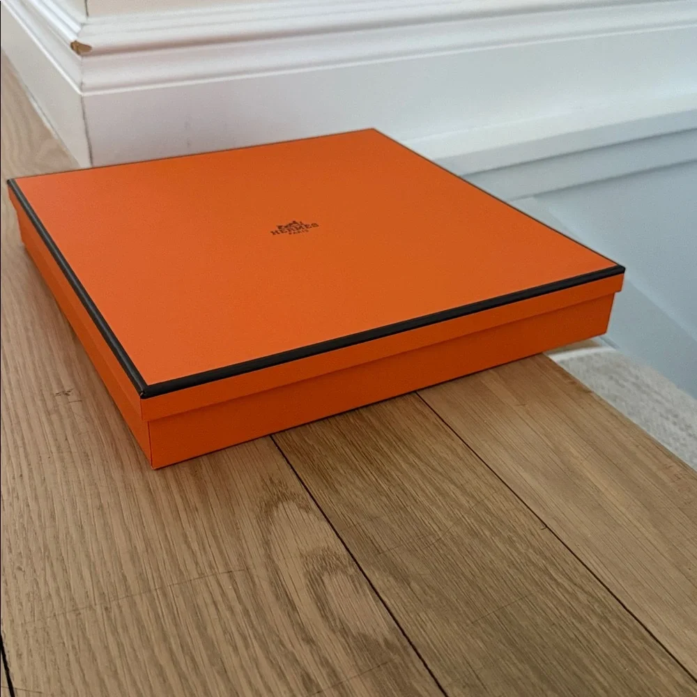 Hermes Orange Storage Box with Black Trim